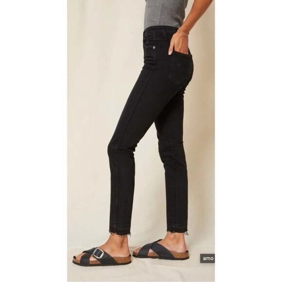AMO High Rise Straight Leg Cropped Black - Picture 3 of 11